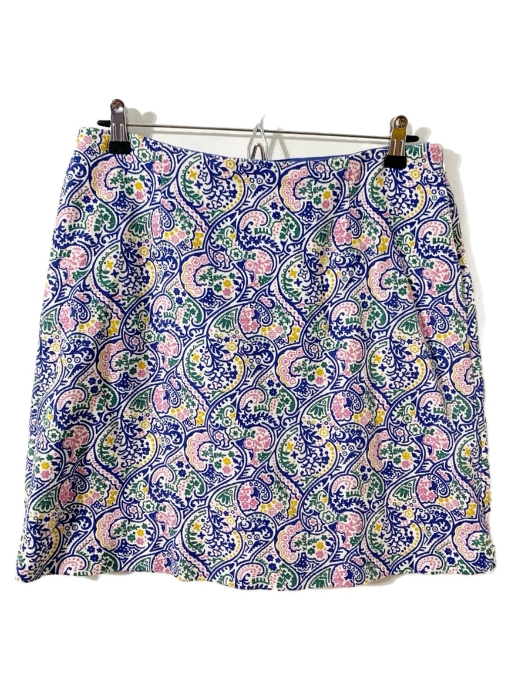 BODEN Floral Paisley Stretch Cotton Pencil Skirt Invisible Side Zipper Pockets